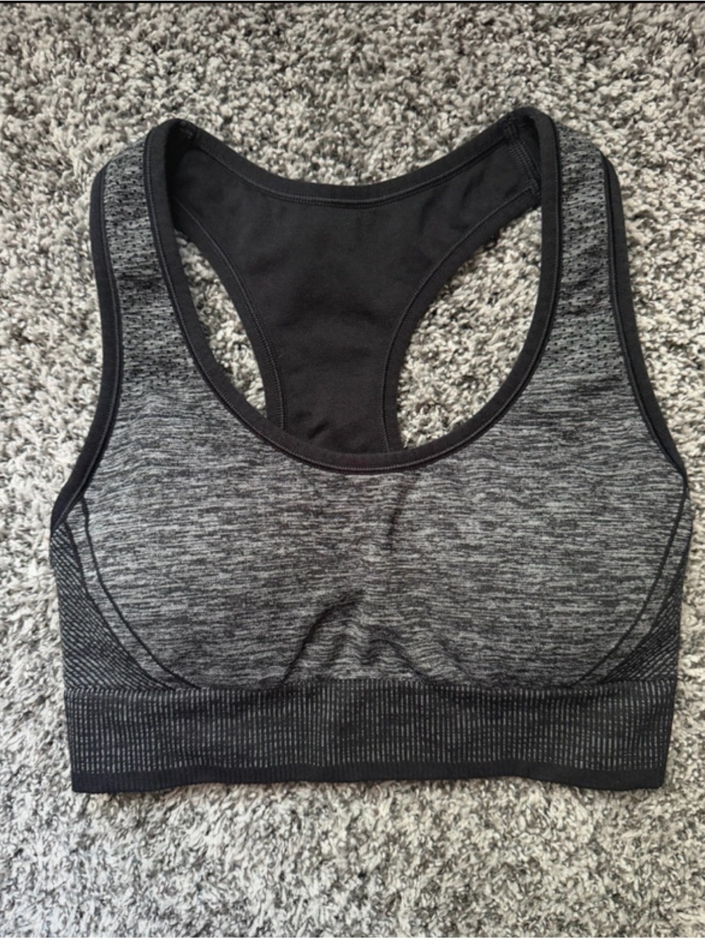 Women’s Medium Racerback Sports Bra - Black/Gray